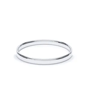 - Oval Profile Plain Wedding Ring 18k White Gold