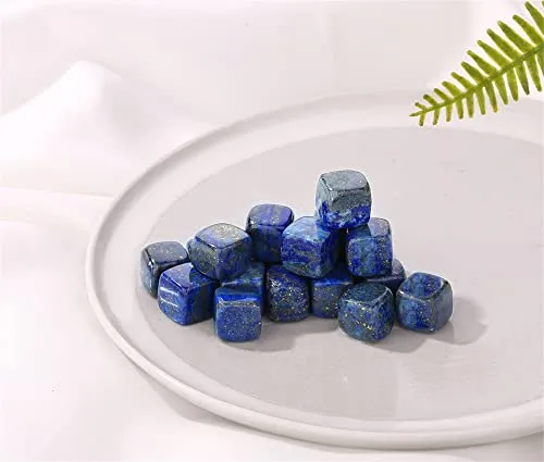 10PCS Lapis Lazuli Natural Healing Crystals Stones Set Square Bulk Polished Pocket Palm Thumb Polished Healing Crystal Gemstones Sets for Meditation Yoga Chakra Reiki Balancing Crystal Therapy