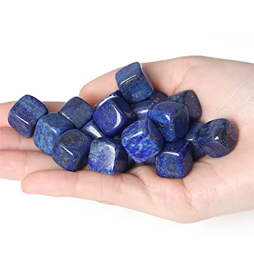 10PCS Lapis Lazuli Natural Healing Crystals Stones Set Square Bulk Polished Pocket Palm Thumb Polished Healing Crystal Gemstones Sets for Meditation Yoga Chakra Reiki Balancing Crystal Therapy