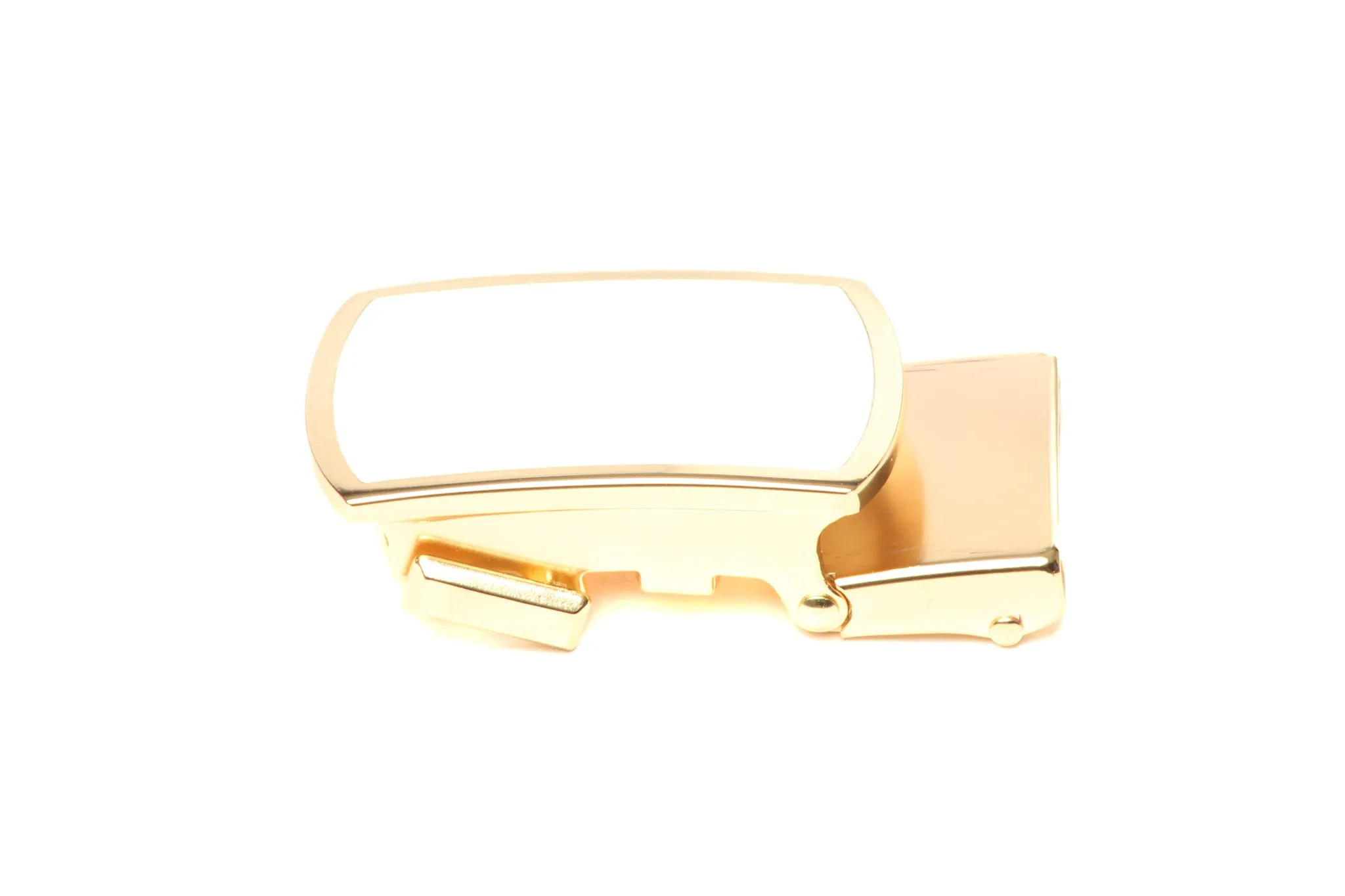 1.25" White Onyx Buckle in Gold with a Curve