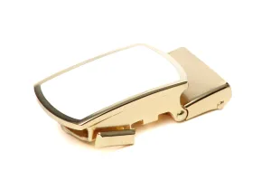 1.25" White Onyx Buckle in Gold with a Curve