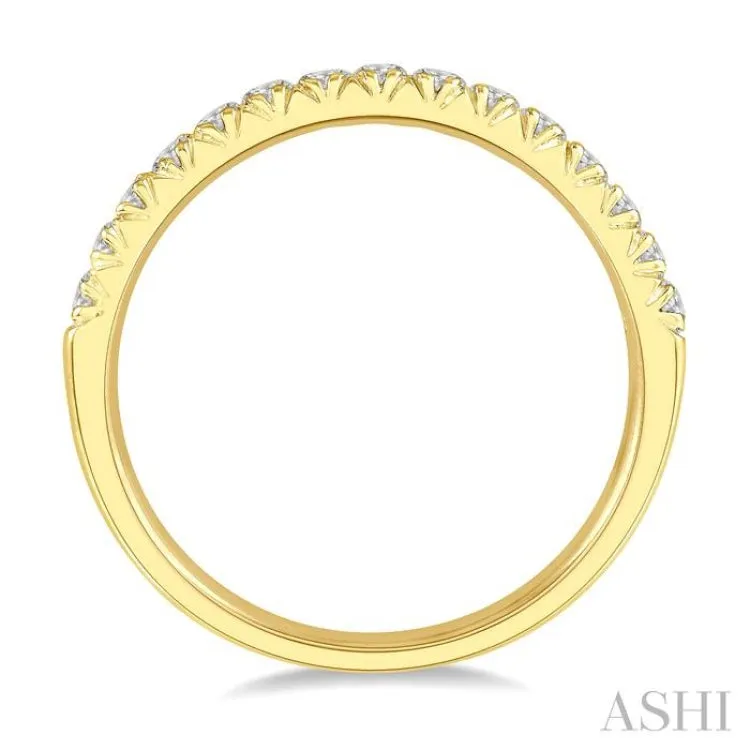 1/3 ctw 15Stones Round Cut Diamond Wedding Band in 14K Yellow Gold