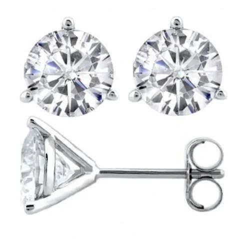 14 Karat White 0.47ct Diamond Stud Earrings