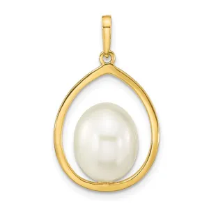 14K 9-10mm White Freshwater Pearl Pendant