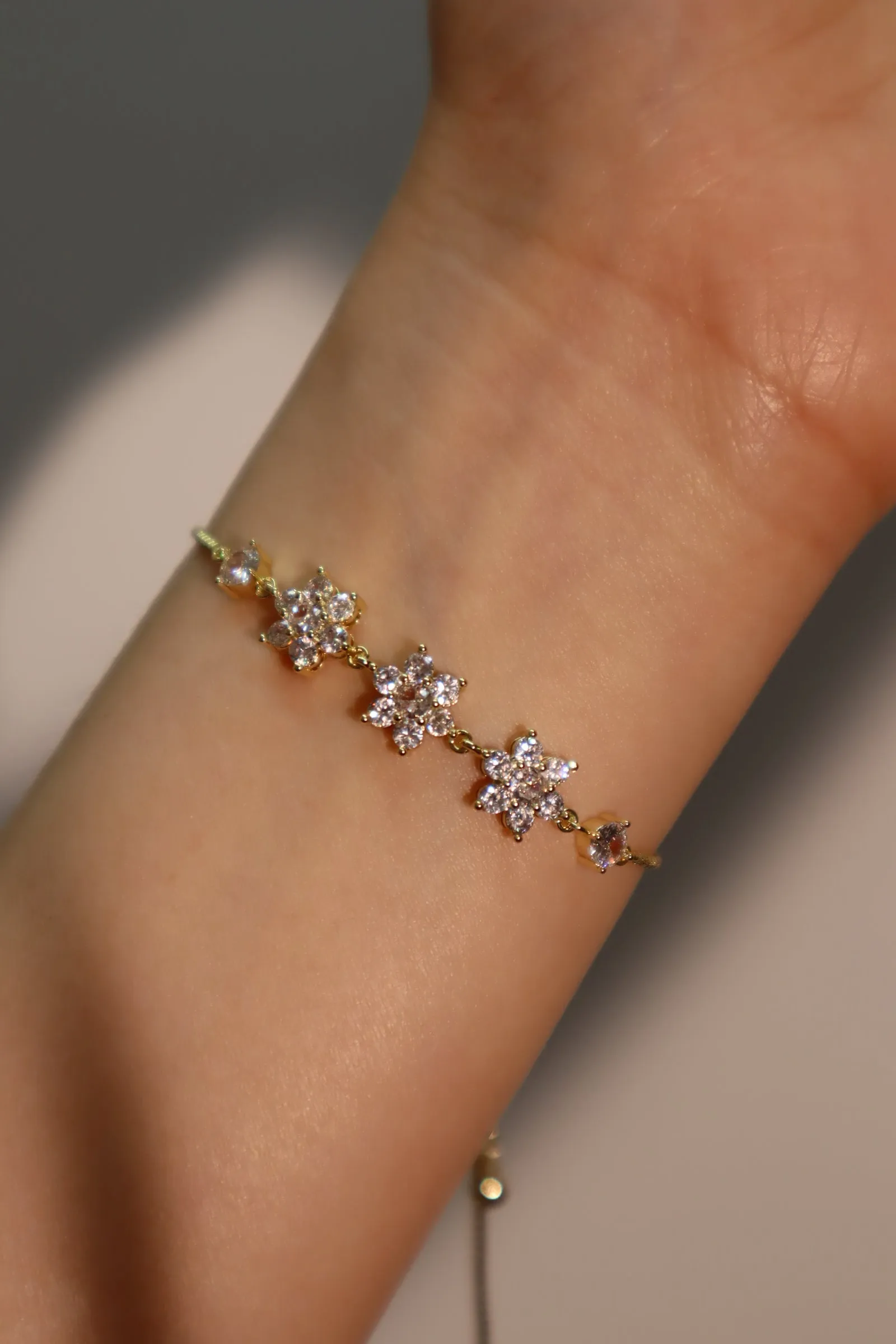 14K Real Gold Plated Diamond Flake Bracelet