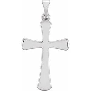 14K Rose Cross Pendant