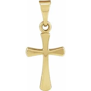 14K Rose Cross Pendant