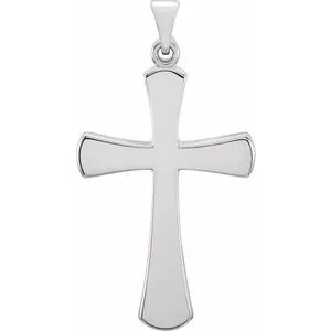 14K Rose Cross Pendant