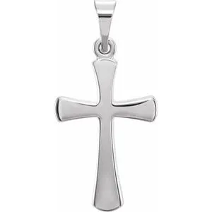 14K Rose Cross Pendant