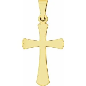 14K Rose Cross Pendant