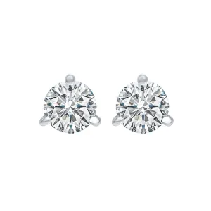 14KT White Gold & Diamond Classic Book Round Stud Earrings  - 1 ctw