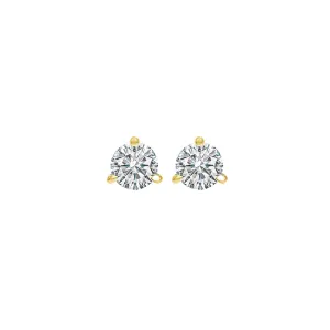 14KT Yellow Gold & Diamond Round Stud Earrings  - 1/8 ctw