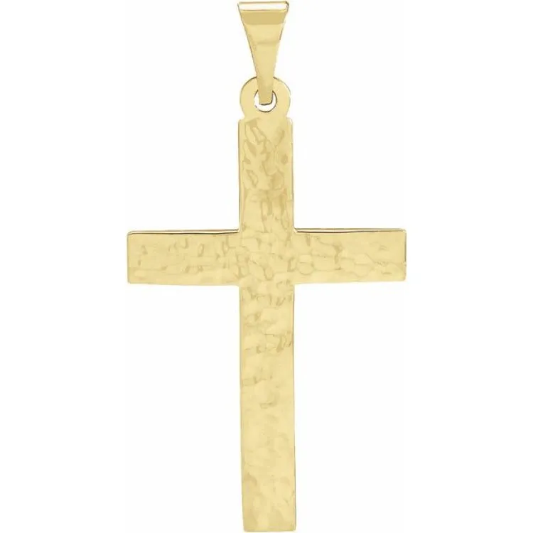 18K Yellow 23x15.9 mm Cross Pendant