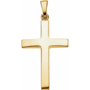 18K Yellow 23x15.9 mm Cross Pendant