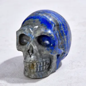 1.8" Natural Lapis Skull Gemstone Carving