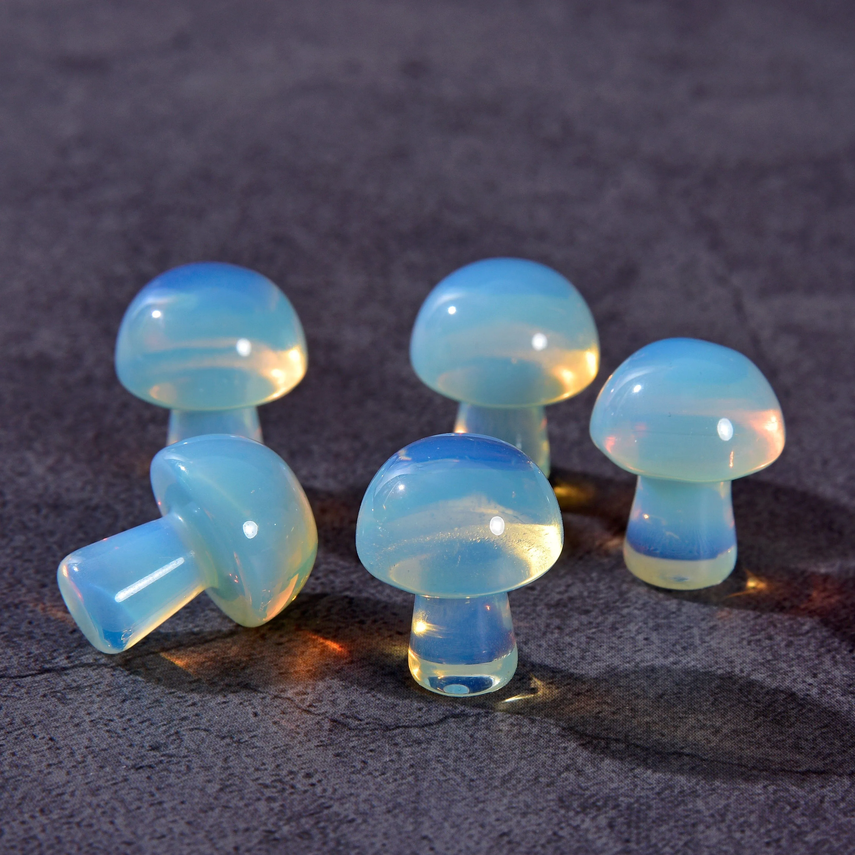 1" Opalite Moonstone Mushroom Natural Gemstone Carving