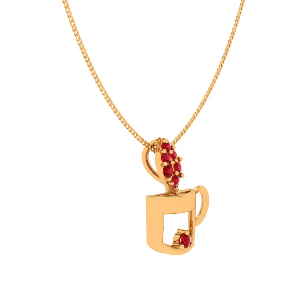 22k Gold Alice Tea Cup Pendant