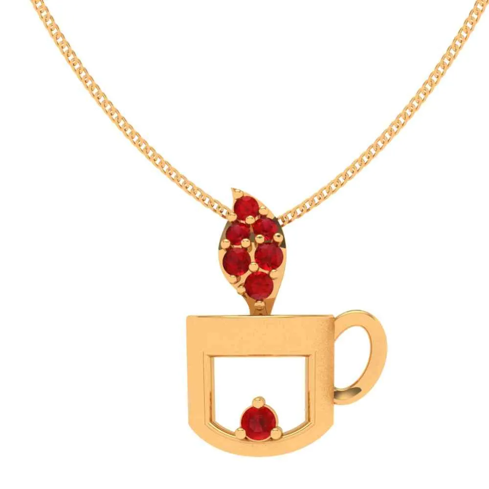 22k Gold Alice Tea Cup Pendant