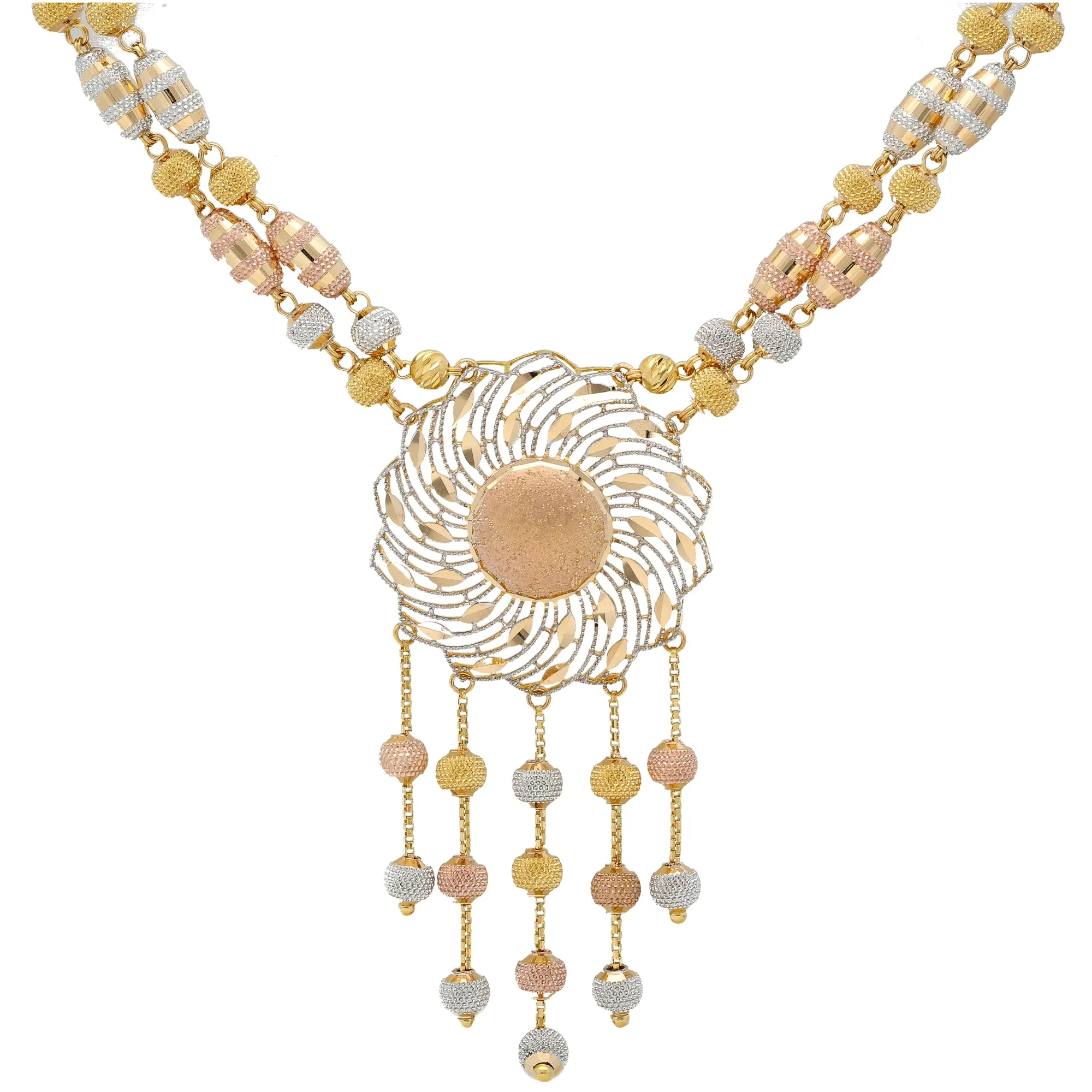 22K Multi-Tone Gold Jewelry Set (75.7gm)