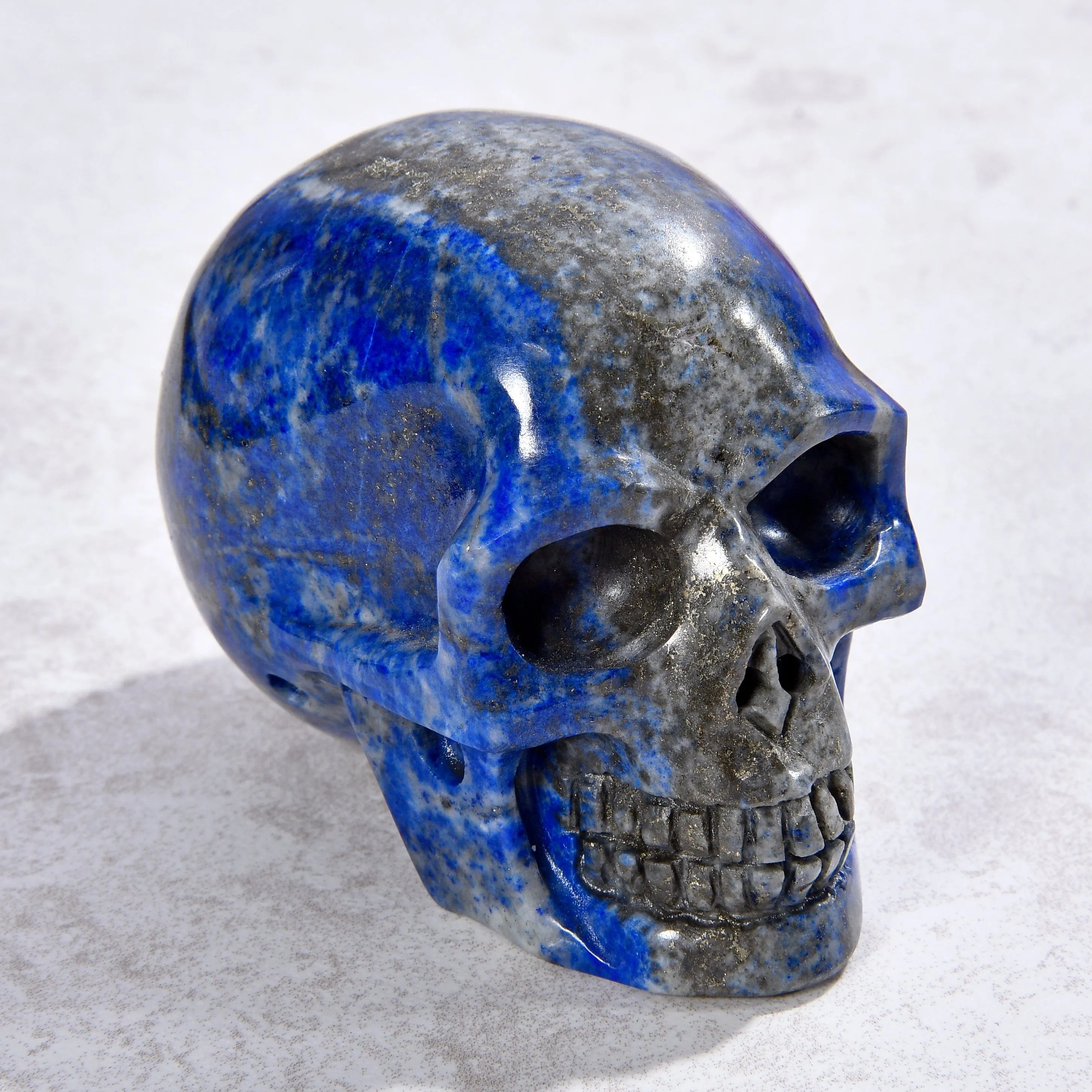 2" Natural Lapis Skull Gemstone Carving