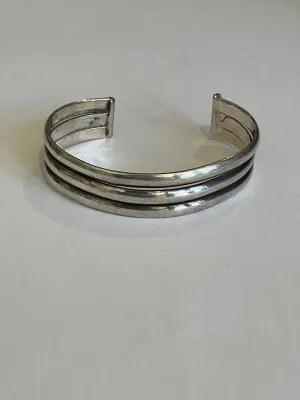 3 Bar Silver Cuff