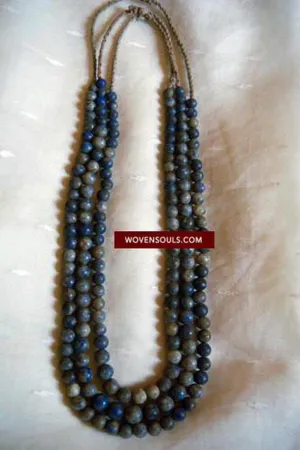 379 SOLD Old Tribal Lapis Bead Necklace - Set of 3 Strings