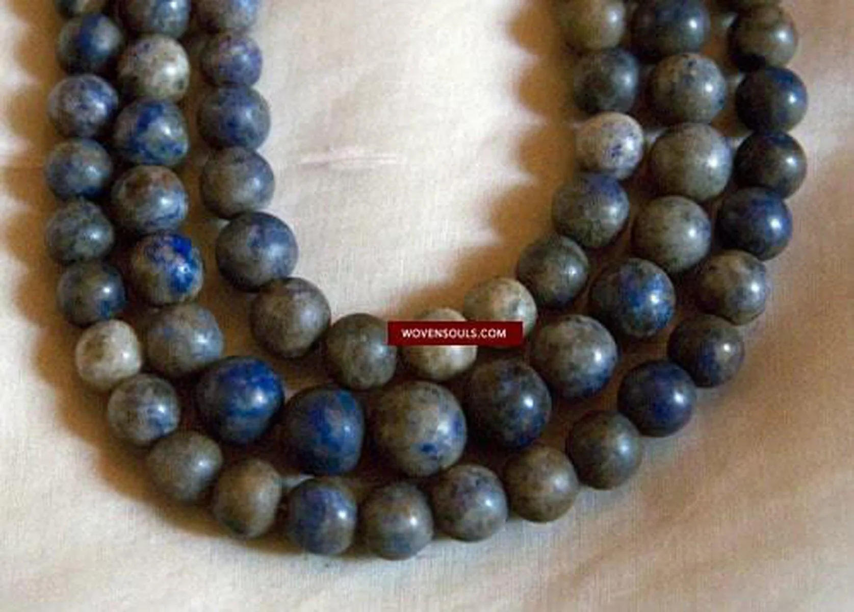 379 SOLD Old Tribal Lapis Bead Necklace - Set of 3 Strings