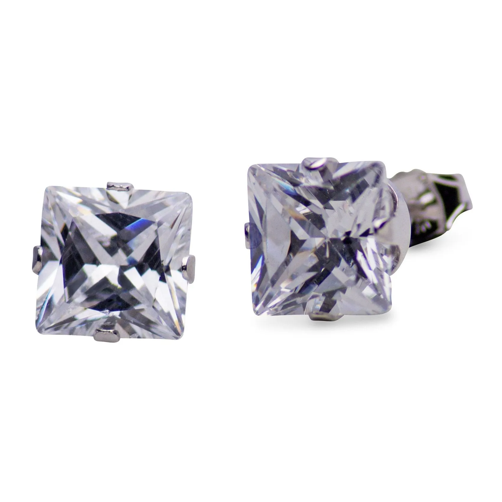 3.92 TCW Princess Cubic Zirconia Earrings