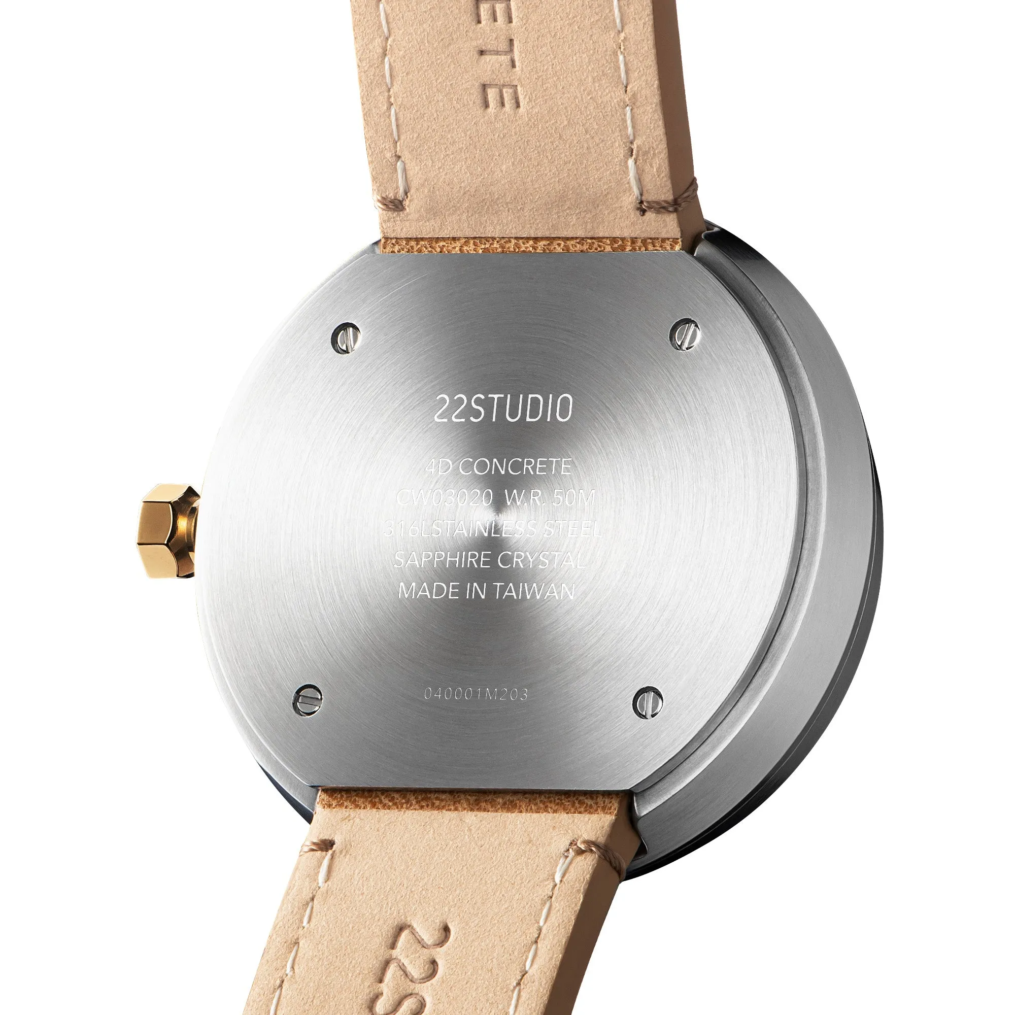 4D Concrete Watch 44mm Beige Edition