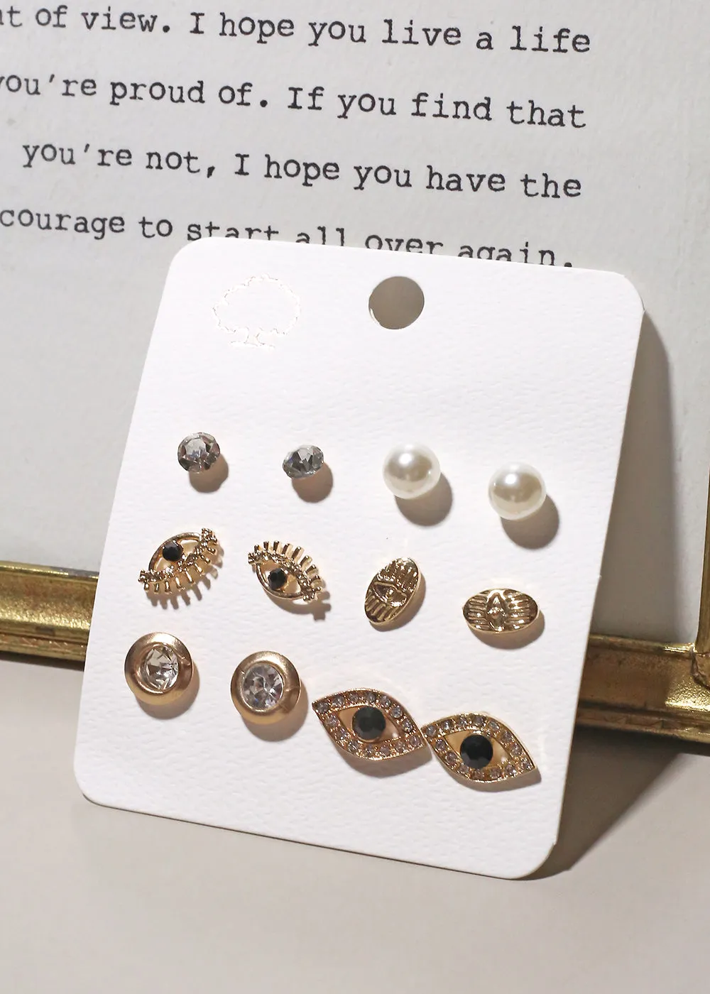 6-Pair Eye Stud Earrings