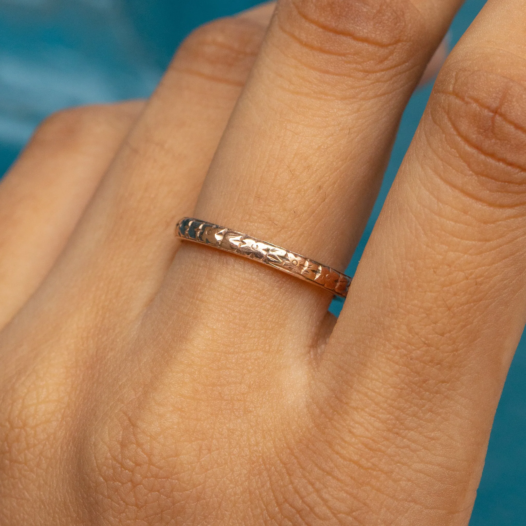 9ct Gold Orange Blossom Wedding Band