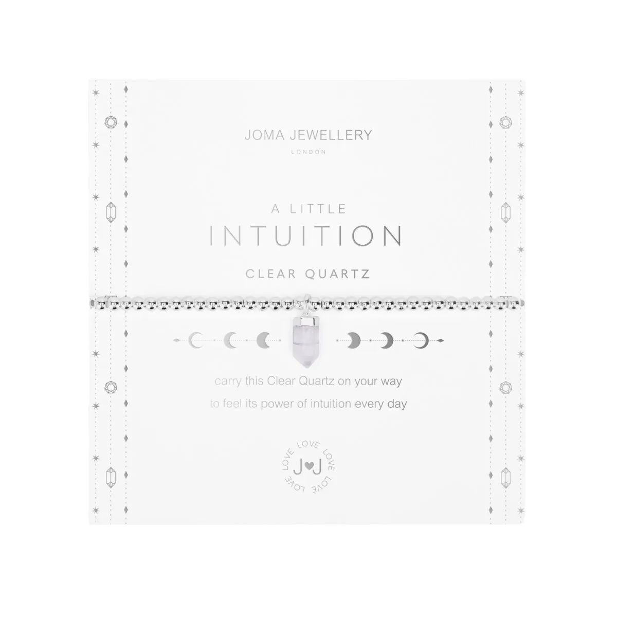 Affirmation Crystal 'Intuition' Bracelet | Silver Plated with Clear Quartz