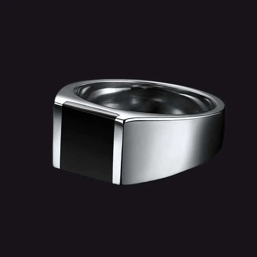 Agate Black Onyx Band Ring For Men