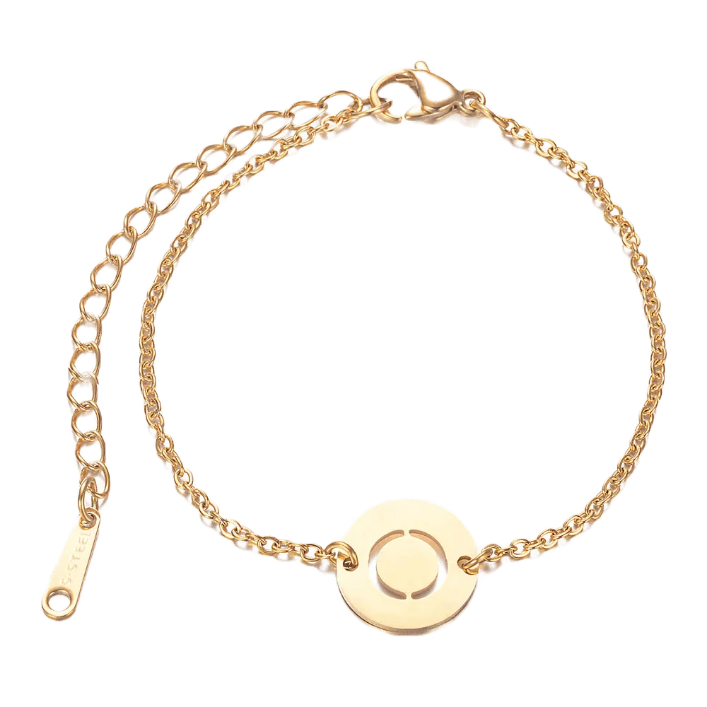 Alphabet Bracelet Gold Plated - Letter O