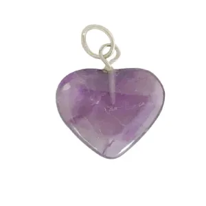 Amethyst Pendant Heart Shape Crystal Stone Pendant for Reiki Healing and Crystal Healing Stone Pendant