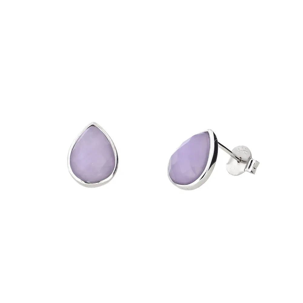 Amethyst Teardrop Stud Earrings