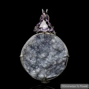 Angel Aura Drusy & Amethyst Quartz Crystal Pendant