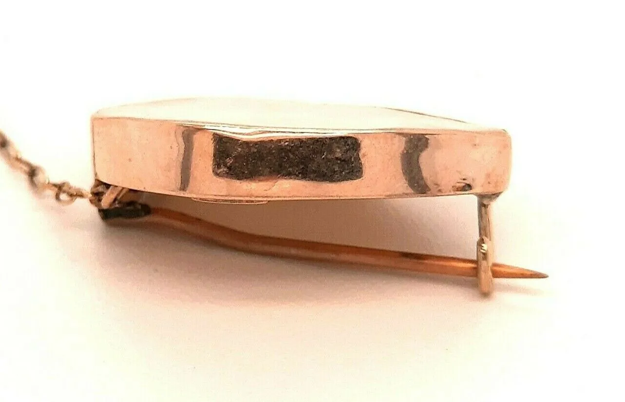 Antique (c.1900) 9ct Rose Gold & Mother of Pearl Brooch