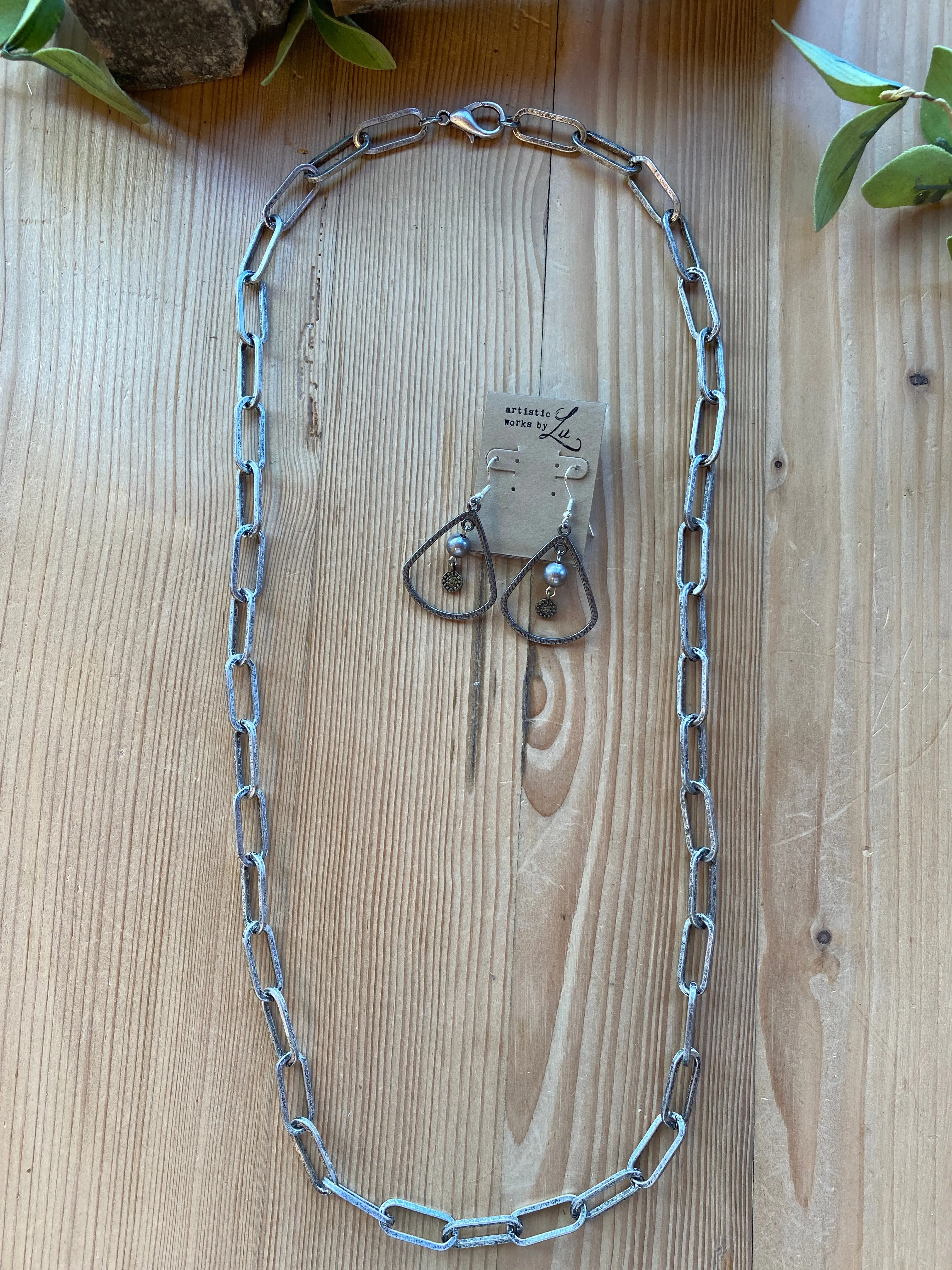 Antique Silver Large Link Layering Chain