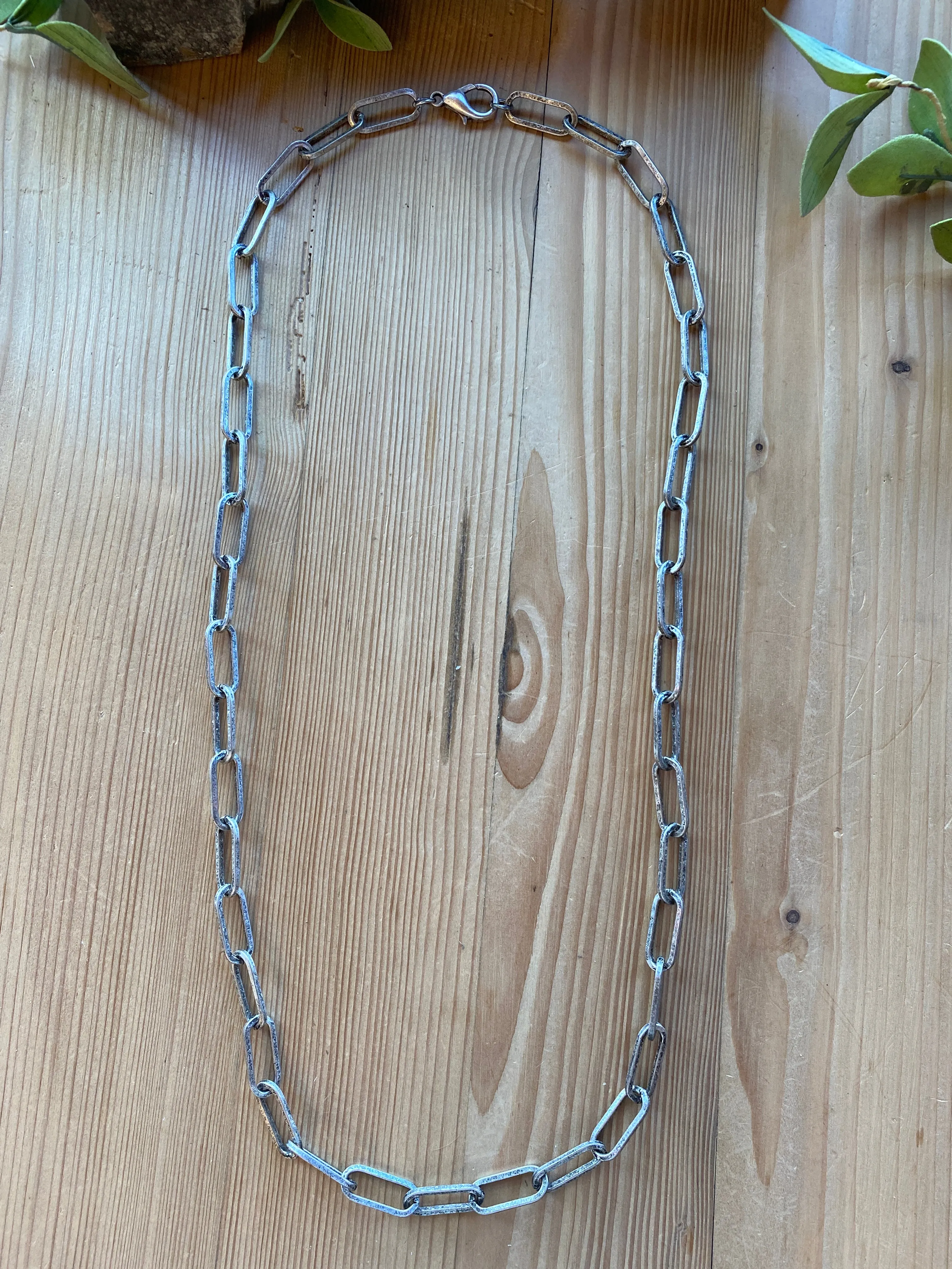 Antique Silver Large Link Layering Chain