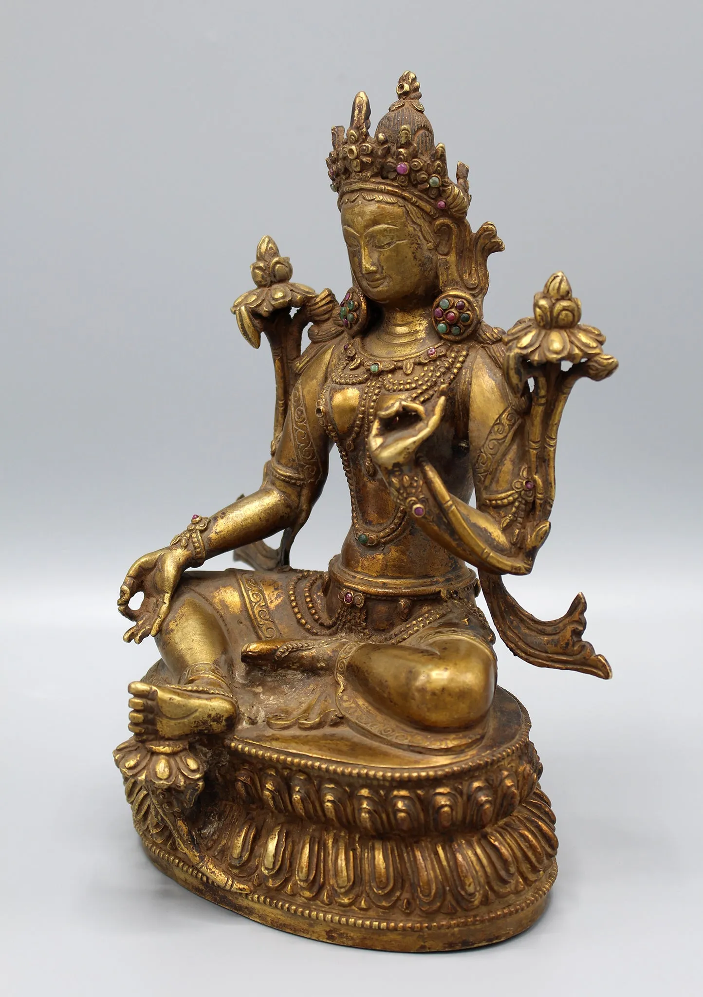 Antique Tibetan Deities Green Tara Statue