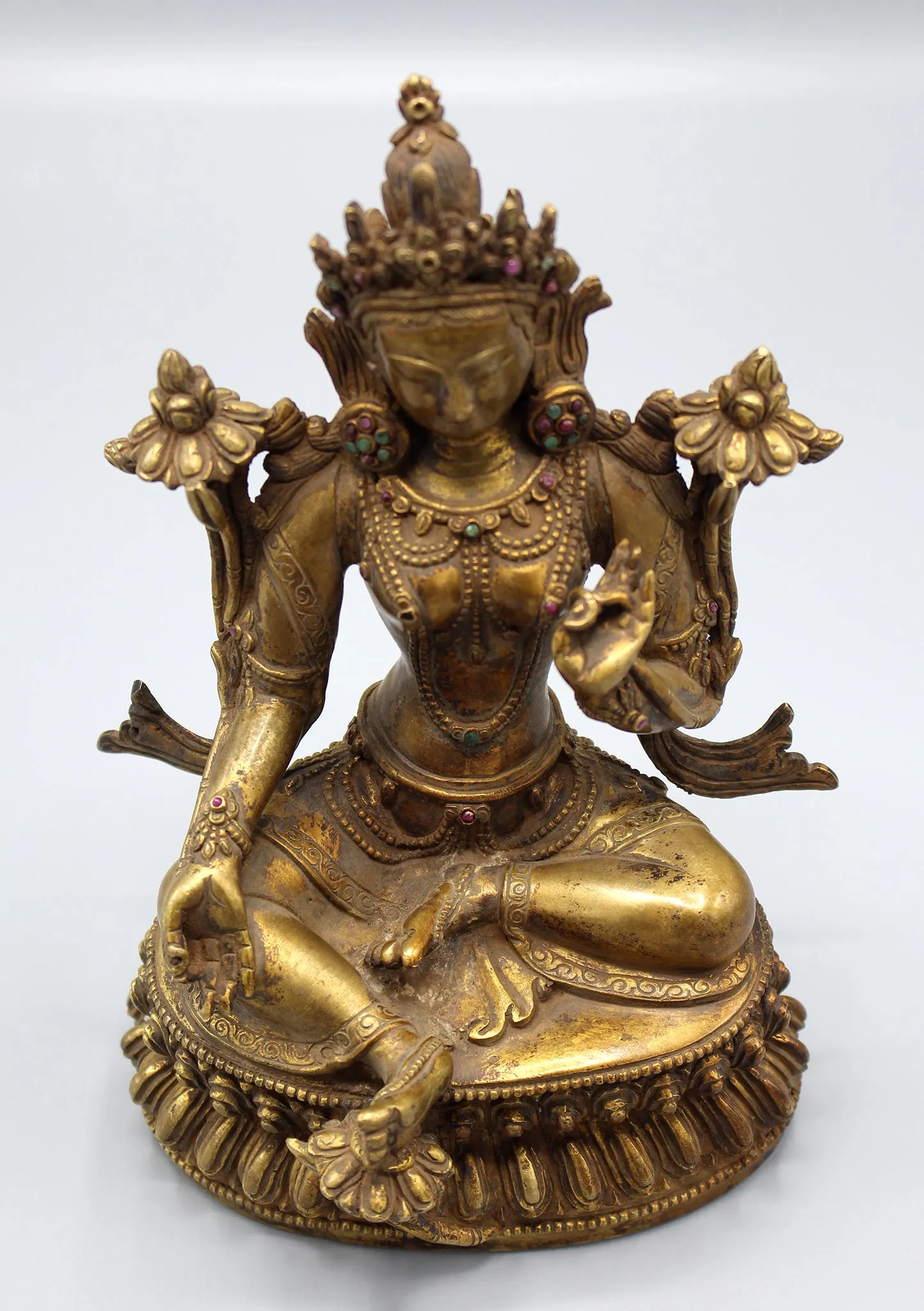 Antique Tibetan Deities Green Tara Statue