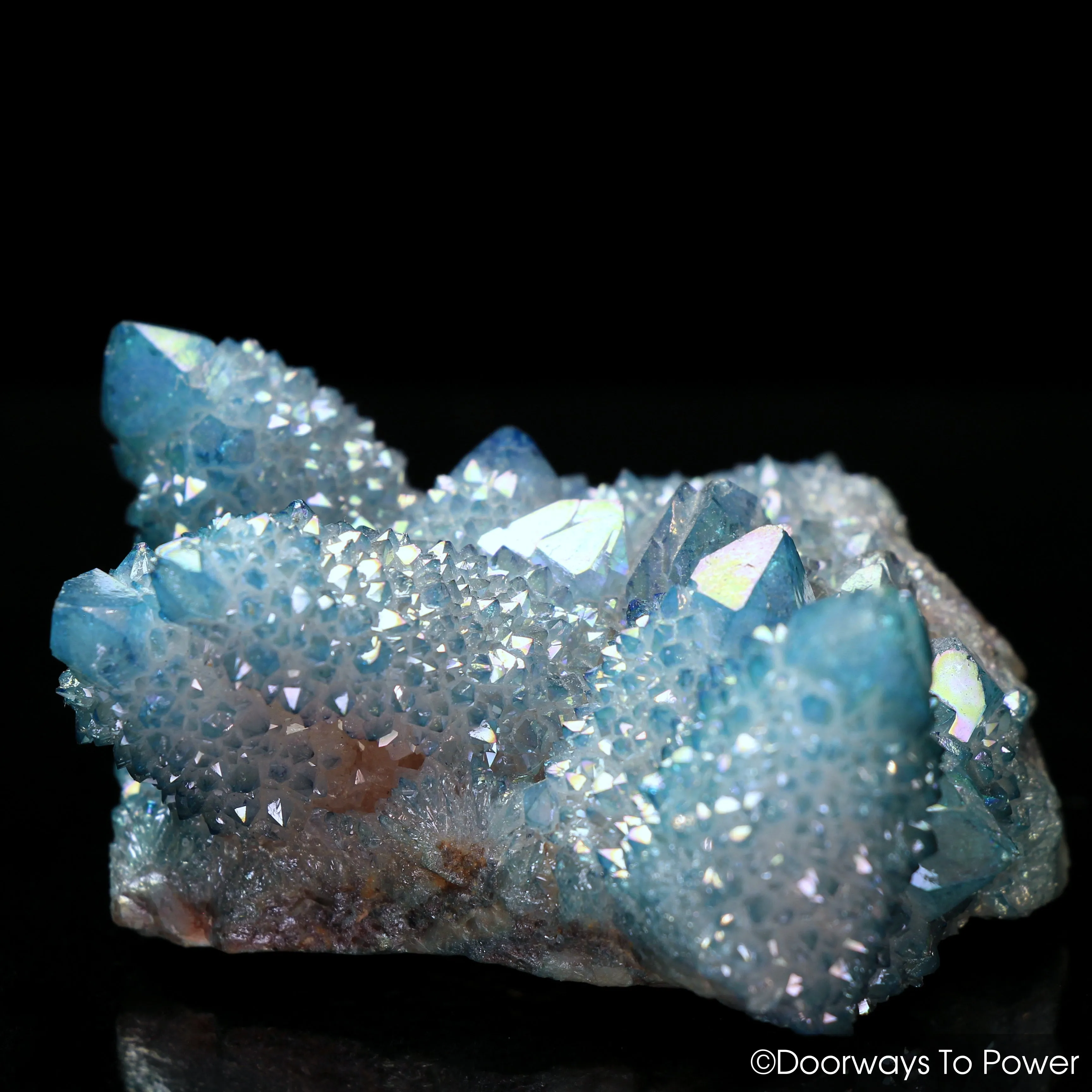 Aqua Aura Spirit Fairy Quartz Master Record Keeper Twin Crystal Cluster