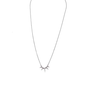 Ashley Gold Sterling Silver 5 Spike CZ Necklace