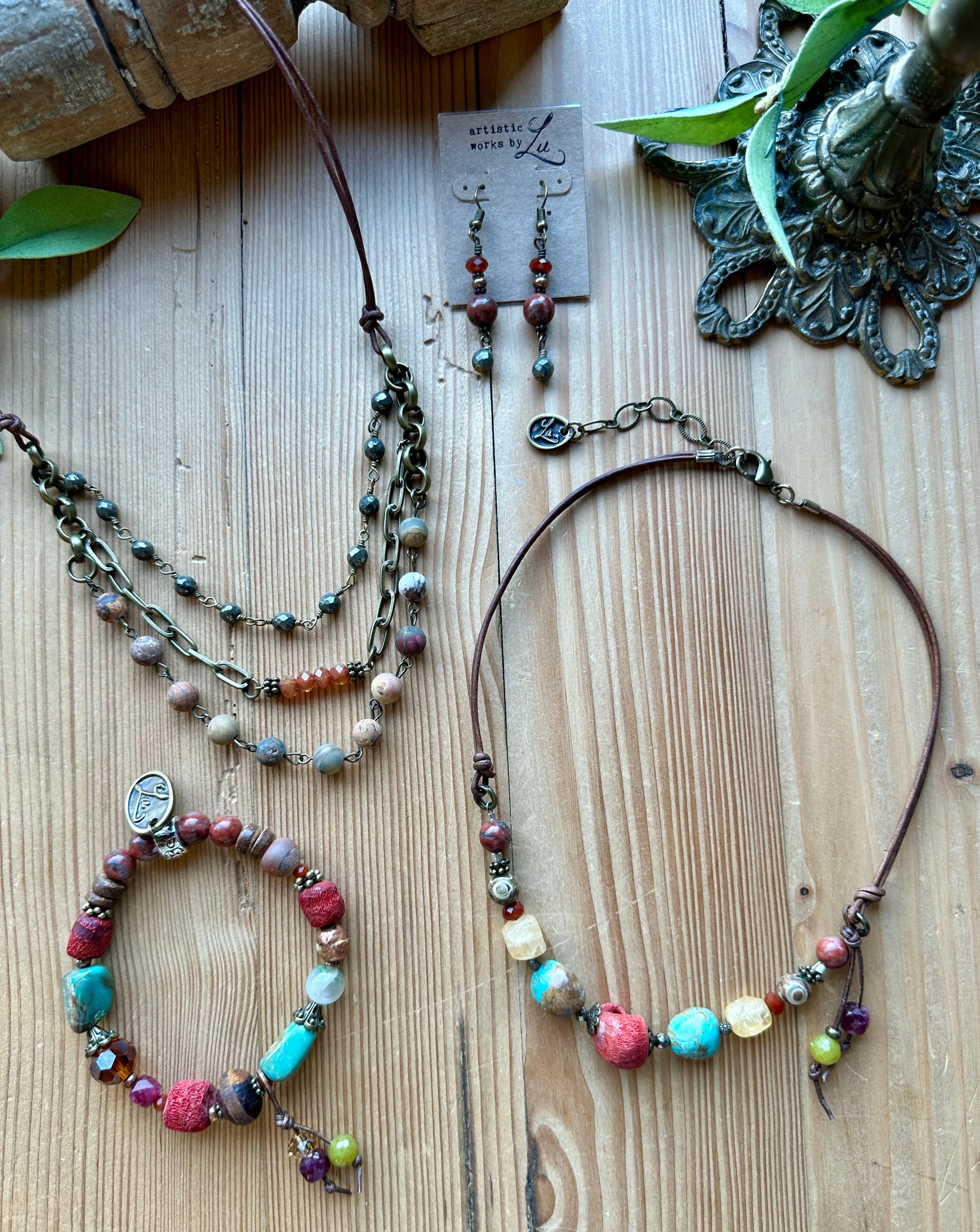 Autumn Spice Short Triple Necklace