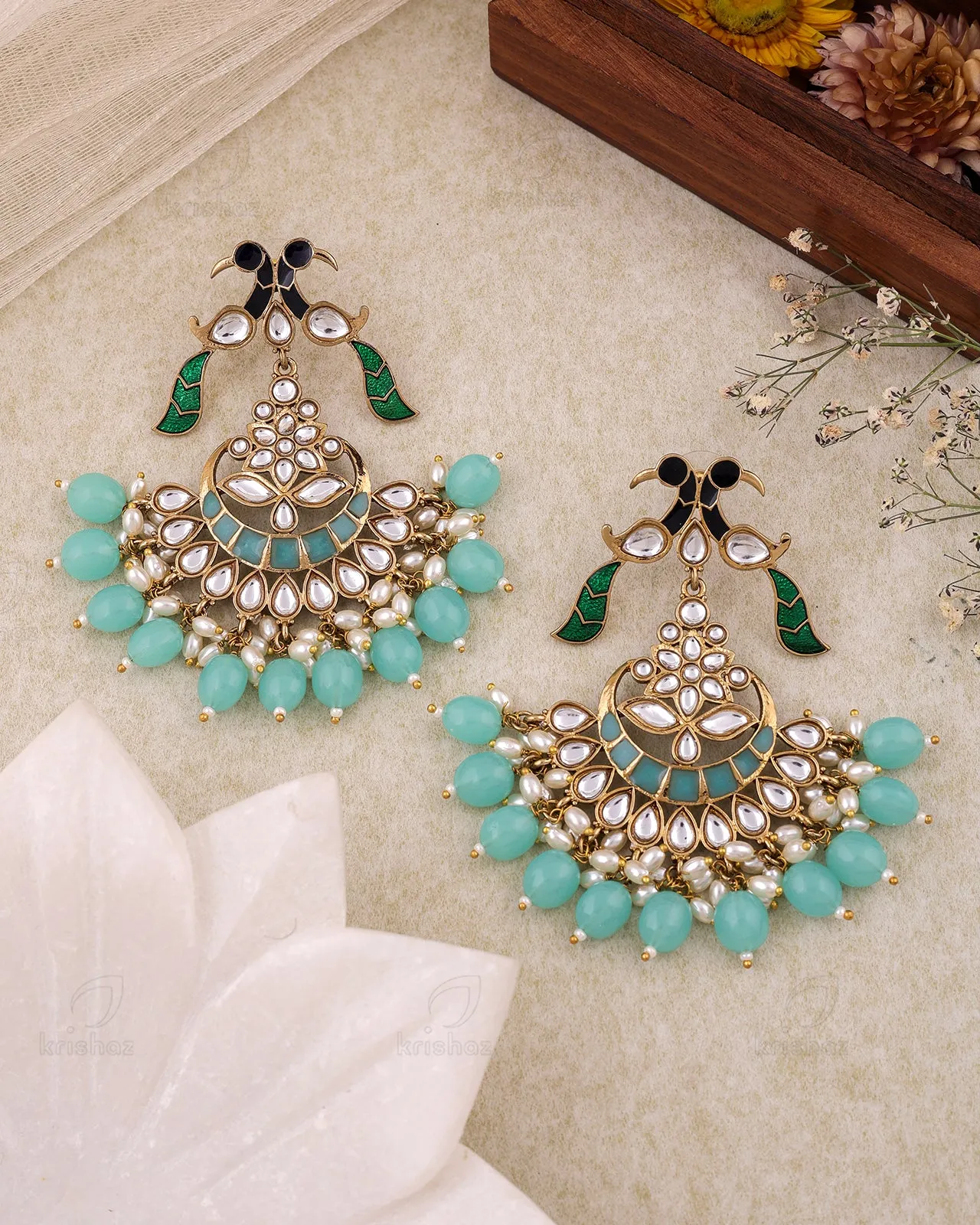 Avadh Kundan Dangler Earrings - RANG