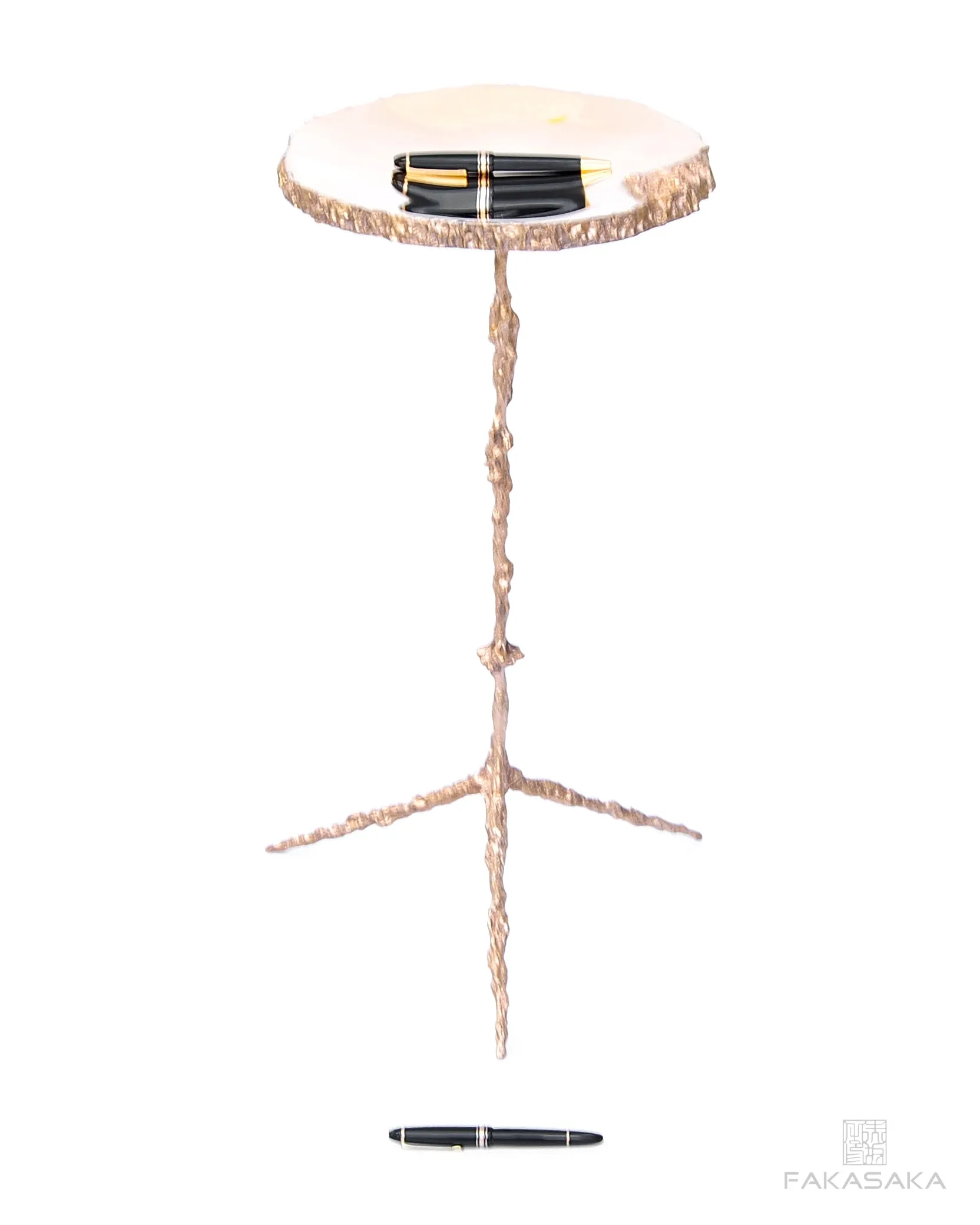 AVIDAN DRINK TABLE<br><br>BRONZE TOP<br>POLISHED BRONZE