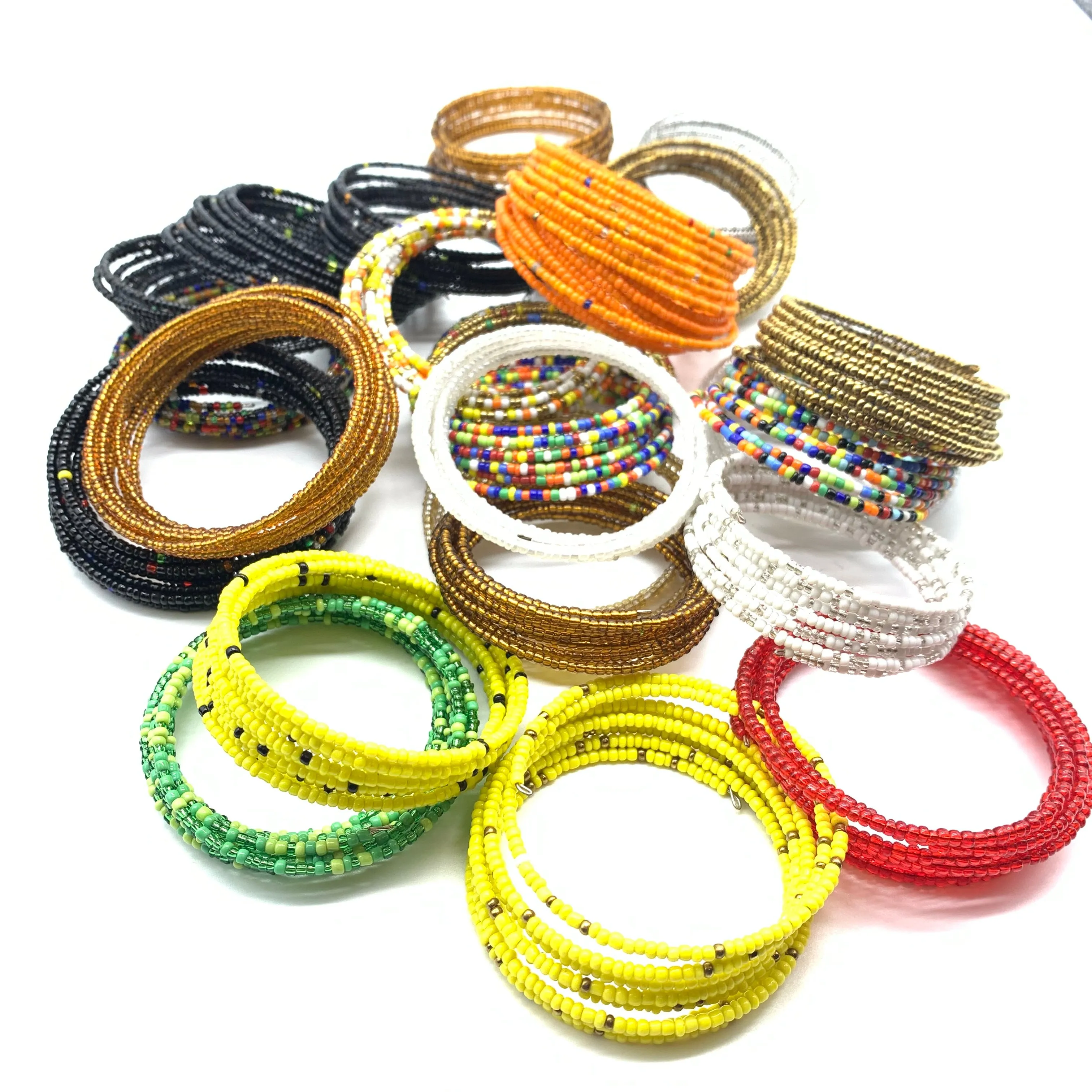 Beaded Coil Bracelet-Yellow 4