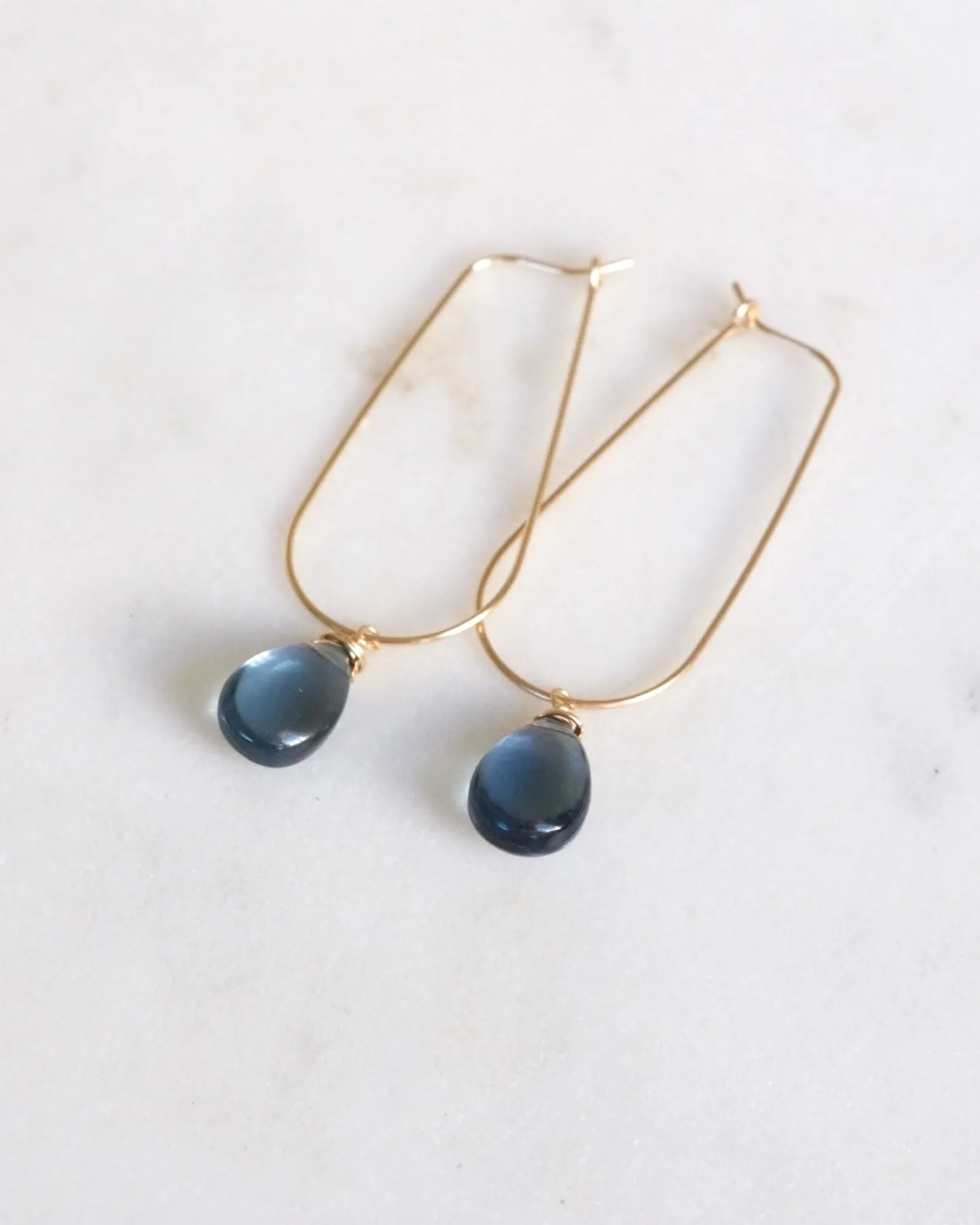 Blue Quartz U Hoops