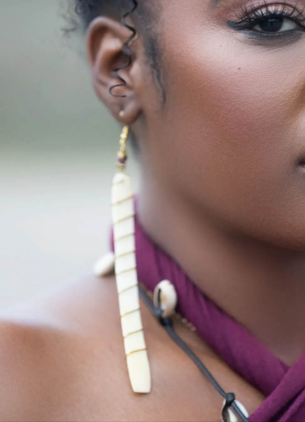 Bone & Brass Earrings